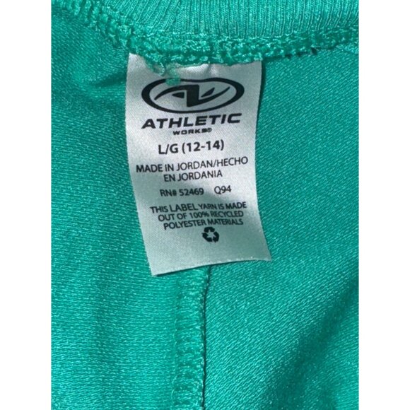 Athletic Works Green Mens L/G 12-14 Polyester Shorts With Drawstring - Picture 2 of 4